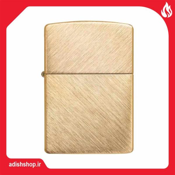 فندک بنزینی زیپو طلایی کد 29830-سایت فروش فندک زیپو آدیش شاپ Zippo Lighter 29830 Herringbone Sweep Brass Finish