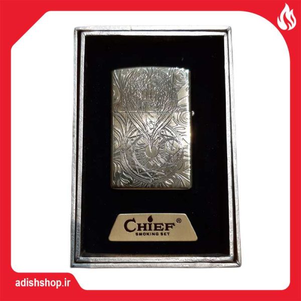 فندک بنزینی چیف-خرید فندک بنزینی چیف-فندک هدیه-فندک کادویی-آدیش شاپ Chief classic Lighter adishshop.ir